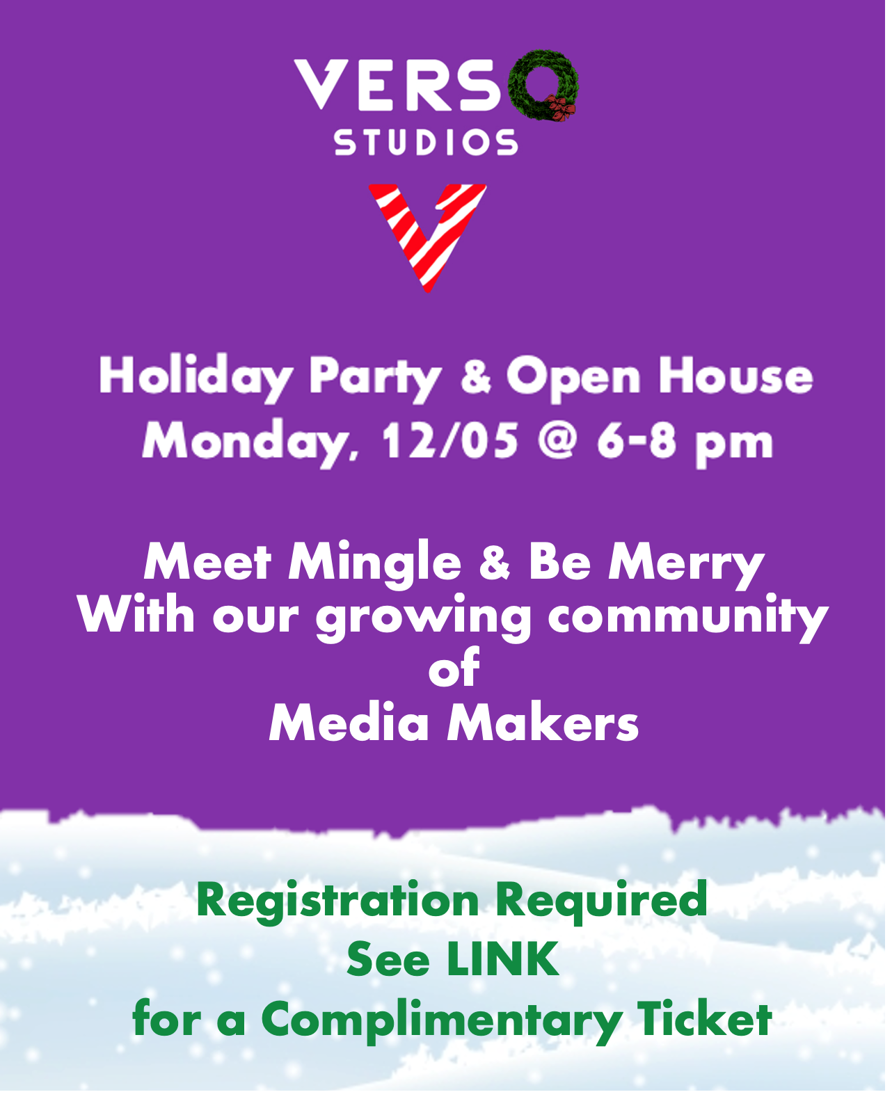 Graphic: Verso Studios Holiday Party and Open House